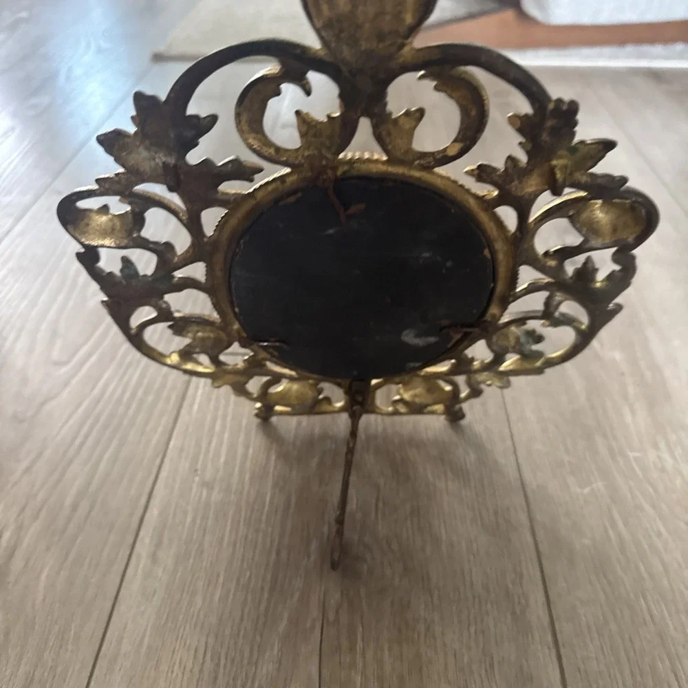 Cast Iron Brass Finish Victorian Mirror Picture‎ Stand Up mirror Frame Ornate